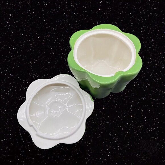 Temp Tations Green Pepper Canister Cookie Jar Fresh Crop Signed Tara 8”T 8”W - Picture 4 of 8